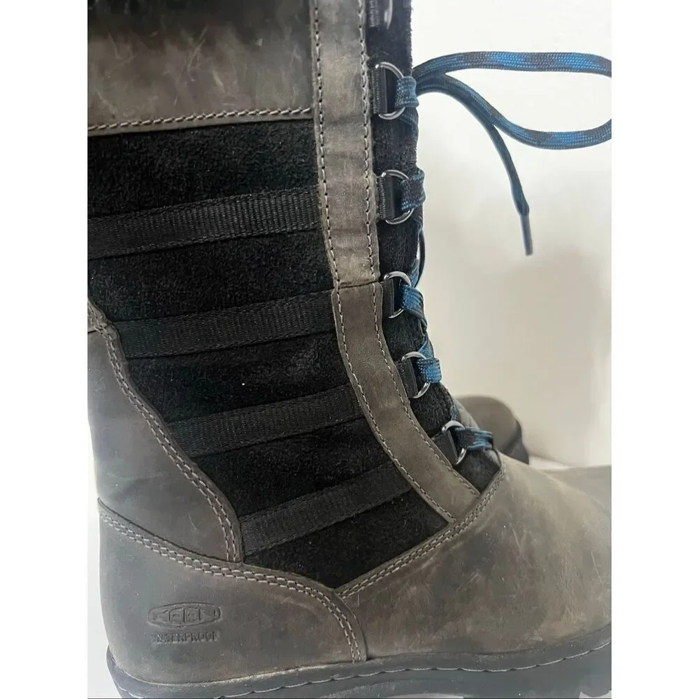 Keen Wapato Tall Waterproof Leather Winter Boots Sz 6 Exc cond
